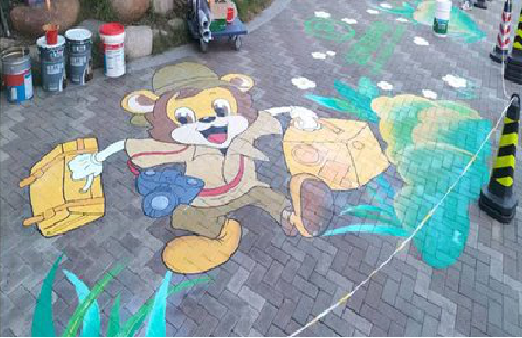 红河夏季画地面彩绘会遇到的问题