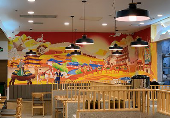 红河商业空间彩绘介绍。